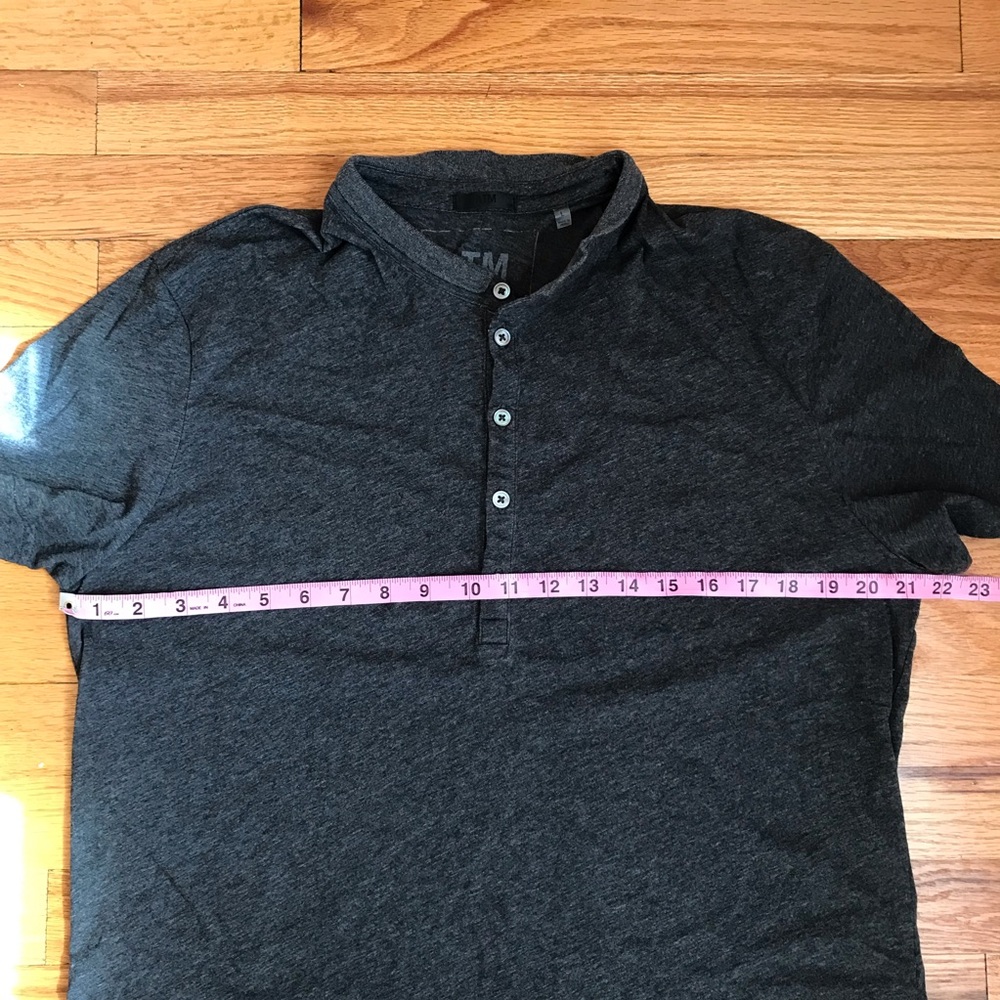 ATM Charcoal Gray Short Collar Polo Henley Large - Picture 9 of 9